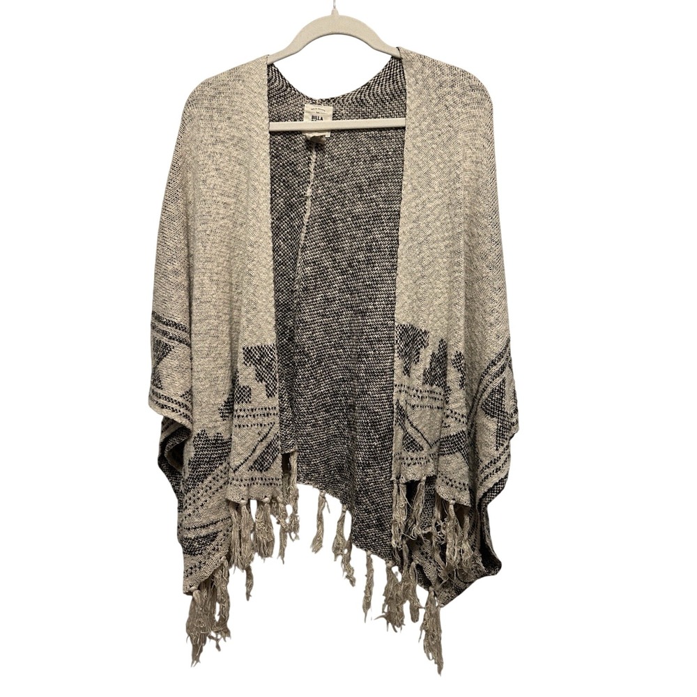 Billabong Womens S/M Desert Kiss Southwestern Aztec Fringe Poncho Shrug